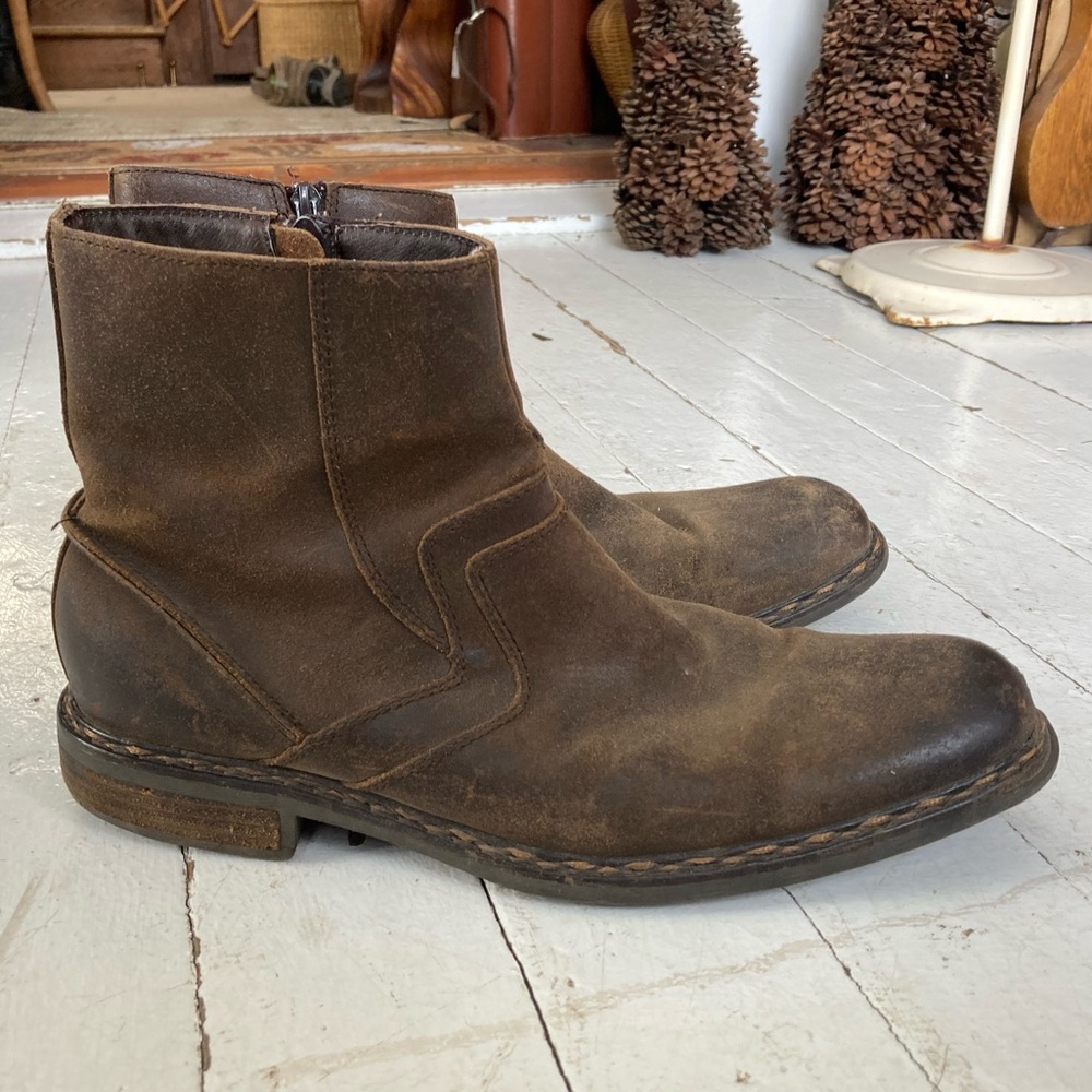 RJ Colt Brown Leather Zip Boot